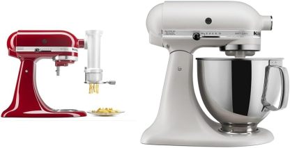 KitchenAid KSMPEXTA Gourmet Pasta Press Attachment with 6 Interchangeable Pasta Plates, White