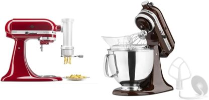 KitchenAid KSMPEXTA Gourmet Pasta Press Attachment with 6 Interchangeable Pasta Plates, White