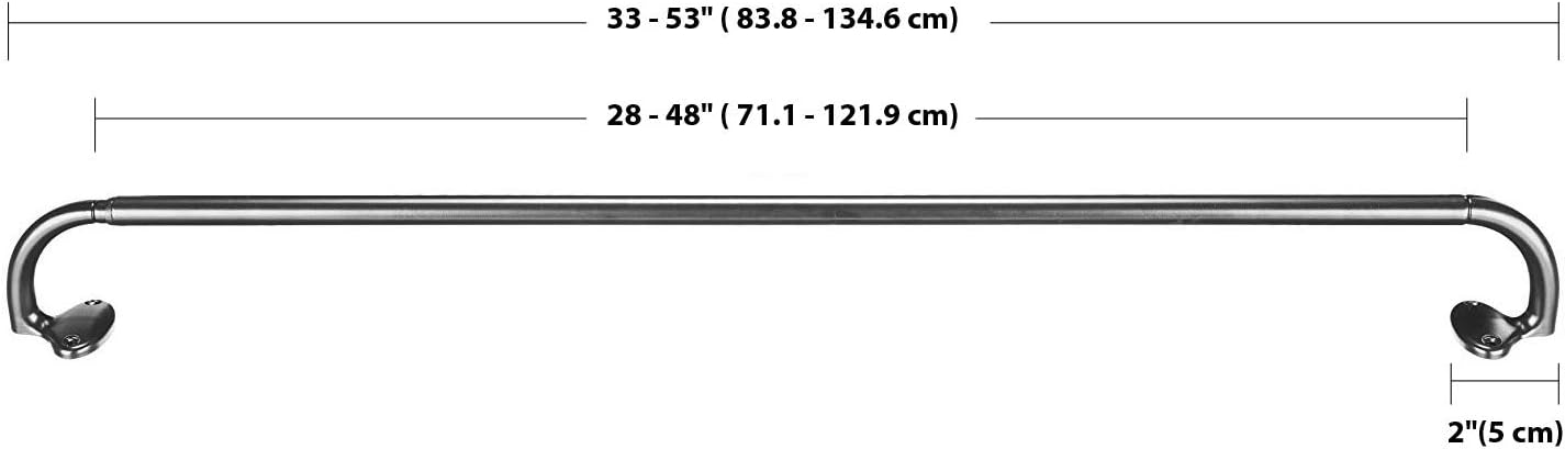 Adjustable Room Darkening Blackout Curtain Rod, 48" to 88", Nickel