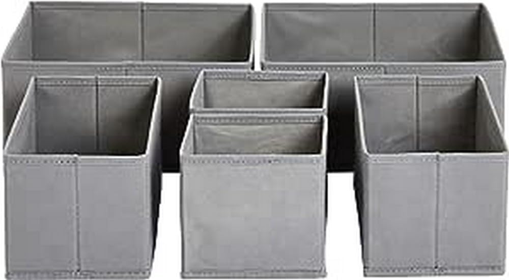Underwear Dresser Drawer Organizers, Pack of 2, Gray