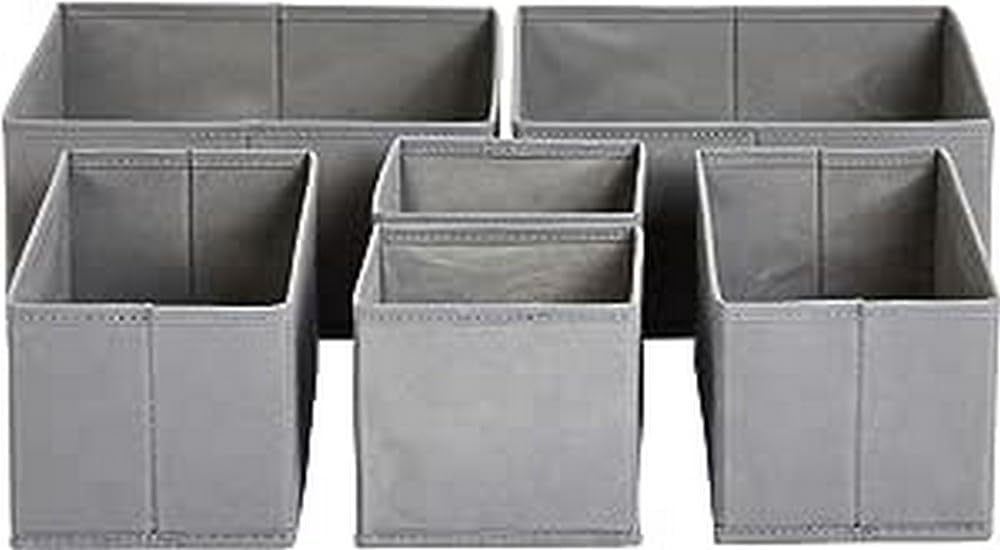 Underwear Dresser Drawer Organizers, Pack of 2, Gray