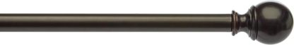 2.5cm Curtain Rod with Round Finials - 1-Pack, 183cm -366cm, Black