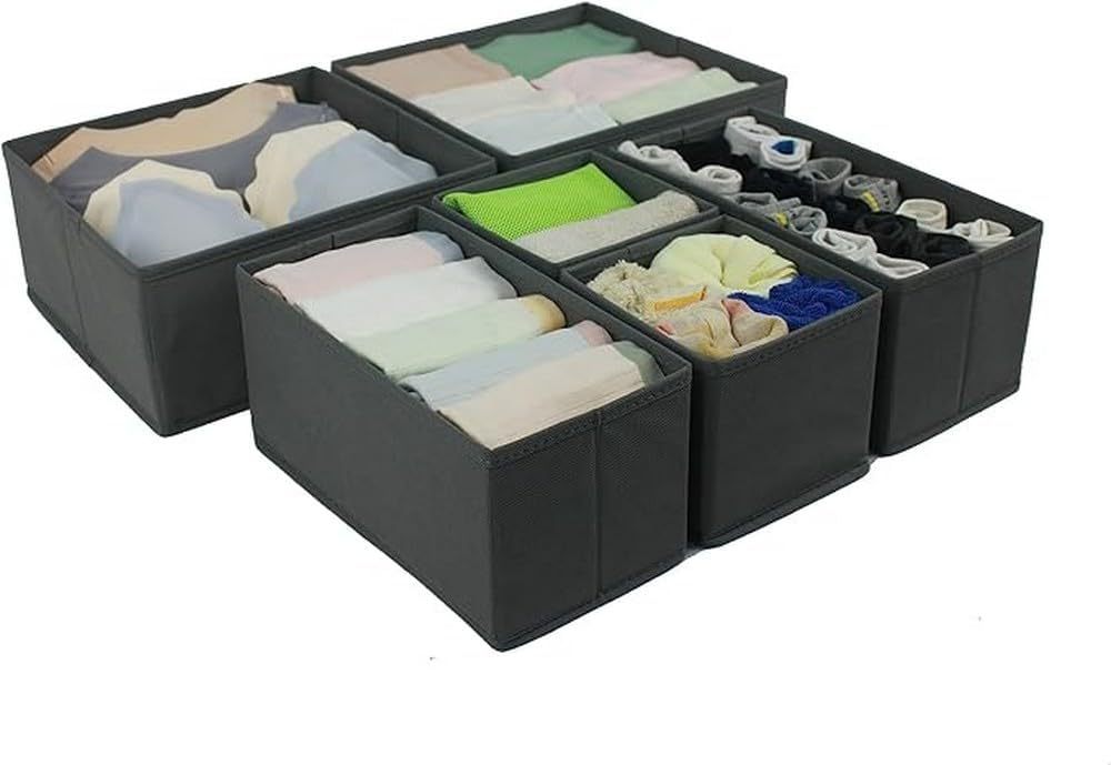 Underwear Dresser Drawer Organizers, Pack of 2, Gray