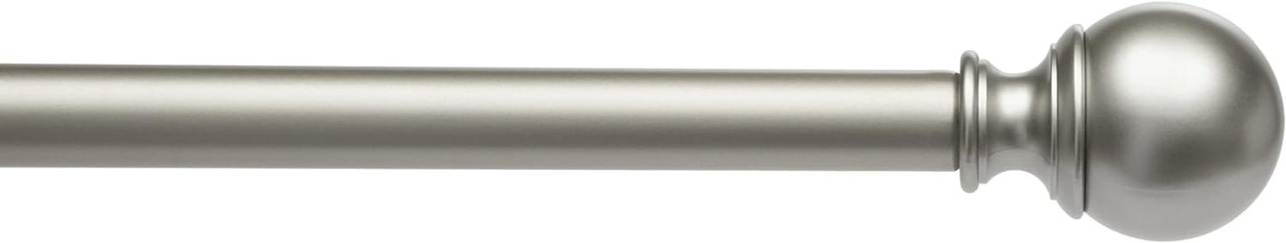 2.5cm Curtain Rod with Round Finials - 1-Pack, 183cm -366cm, Black