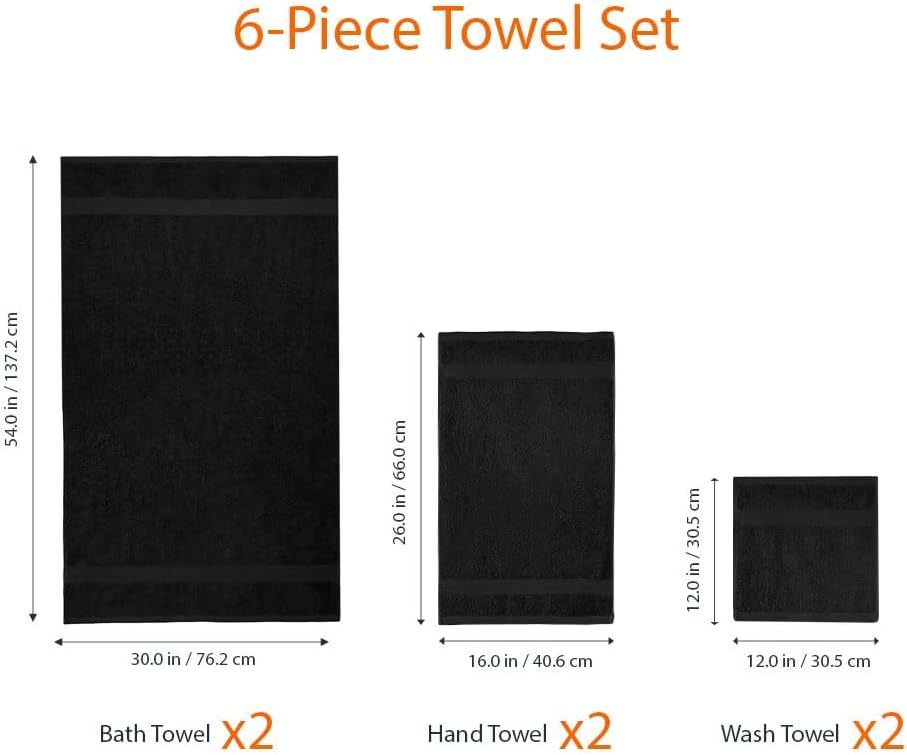 Fade-Resistant Cotton Washcloth - 12-Pack, Black