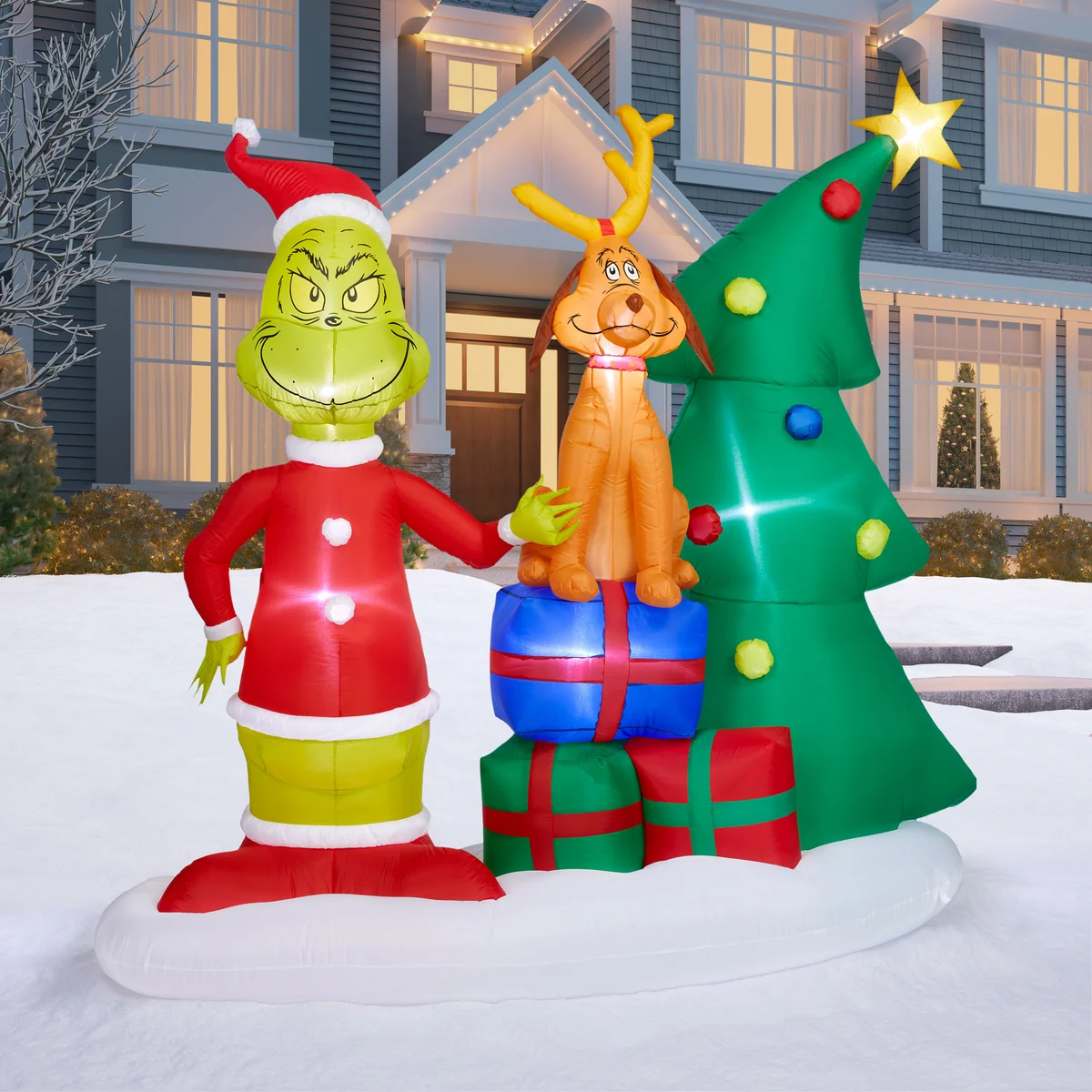 Holiday Sale- 6.8’ The Grinch and Max Holiday Inflatable
