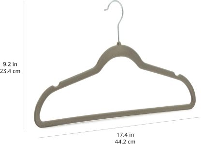 Velvet, Non-Slip Suit Clothes Hangers, Ivory/Rose Gold - Pack of 30
