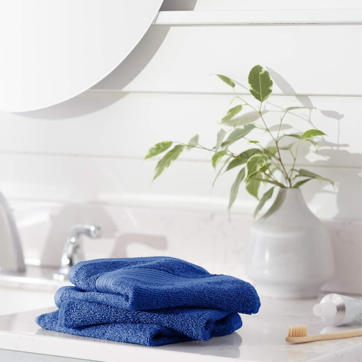 Fade-Resistant Cotton Washcloth - 12-Pack, Black