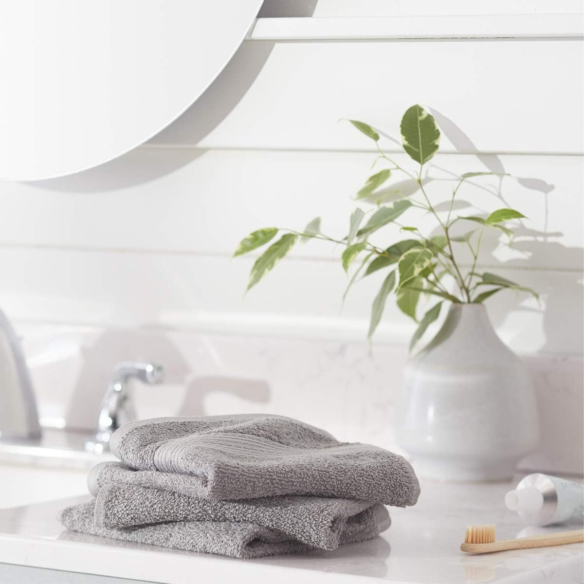 Fade-Resistant Cotton Washcloth - 12-Pack, Black