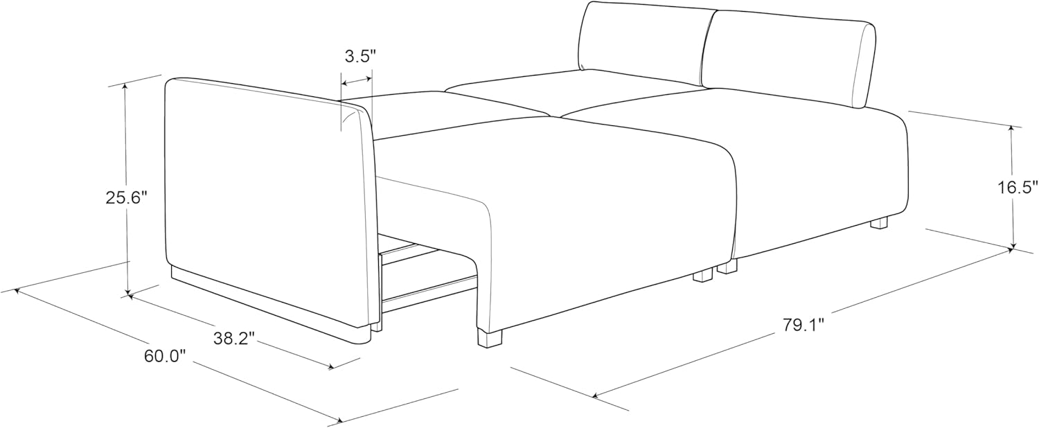 Serta Vail Convertible Sofa, Brown