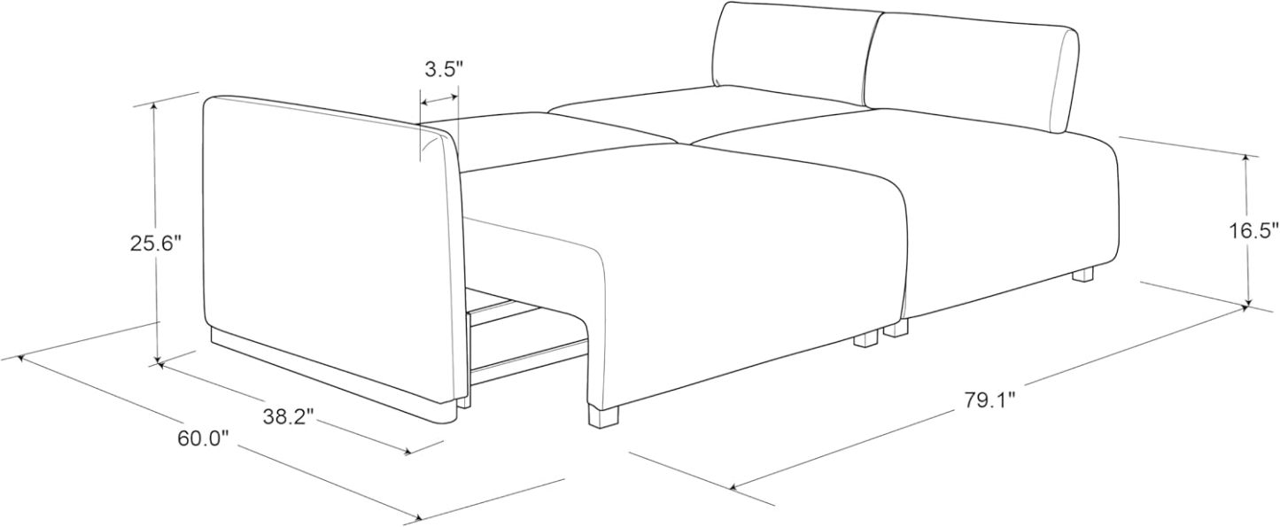 Serta Vail Convertible Sofa, Brown