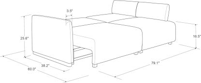 Serta Vail Convertible Sofa, Brown