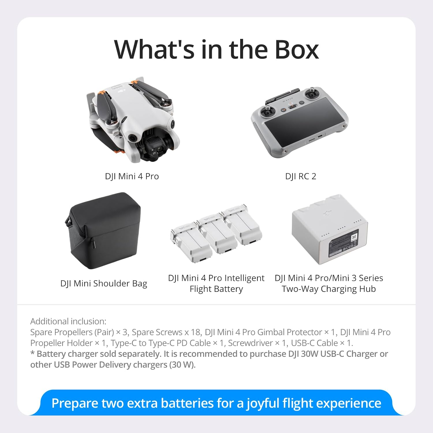 DJI Mini 4 Pro (DJI RC 2), Drones with Camera for Adults 4K, Under 0.549 lbs/249 g, 34 Mins Flight Time, 20km Max Video Transmission Distance, Omnidirectional Vision Sensing, Mini Drone for Beginners