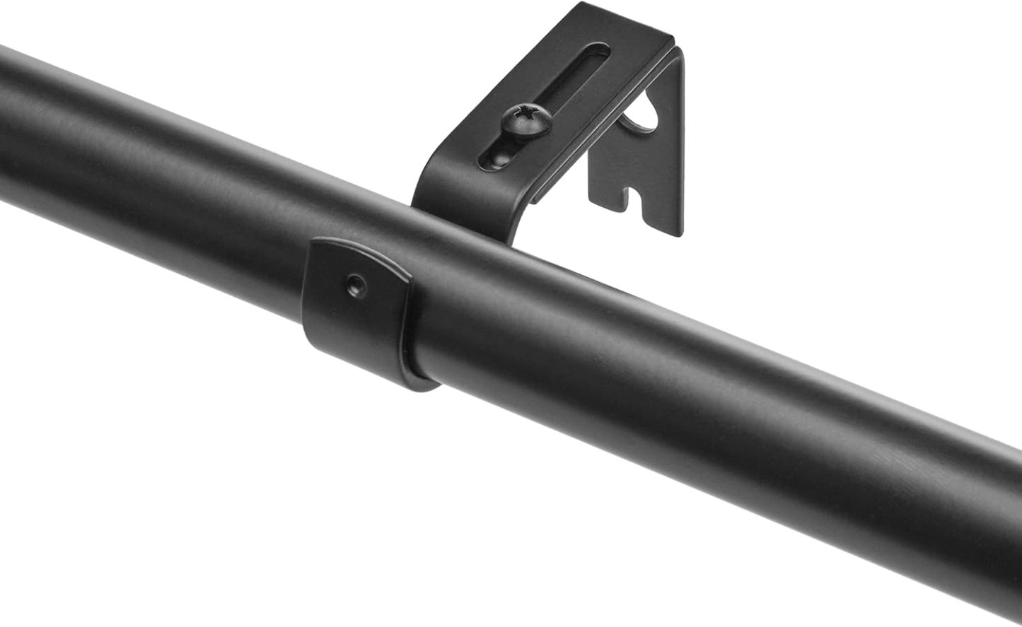 2.5cm Curtain Rod with Round Finials - 1-Pack, 183cm -366cm, Black