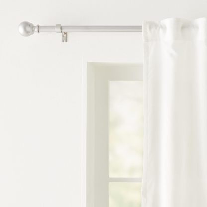 2.5cm Curtain Rod with Round Finials - 1-Pack, 183cm -366cm, Black