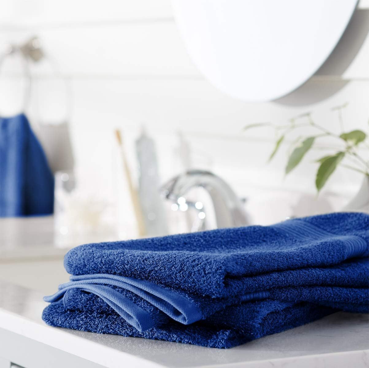 Fade-Resistant Cotton Washcloth - 12-Pack, Black