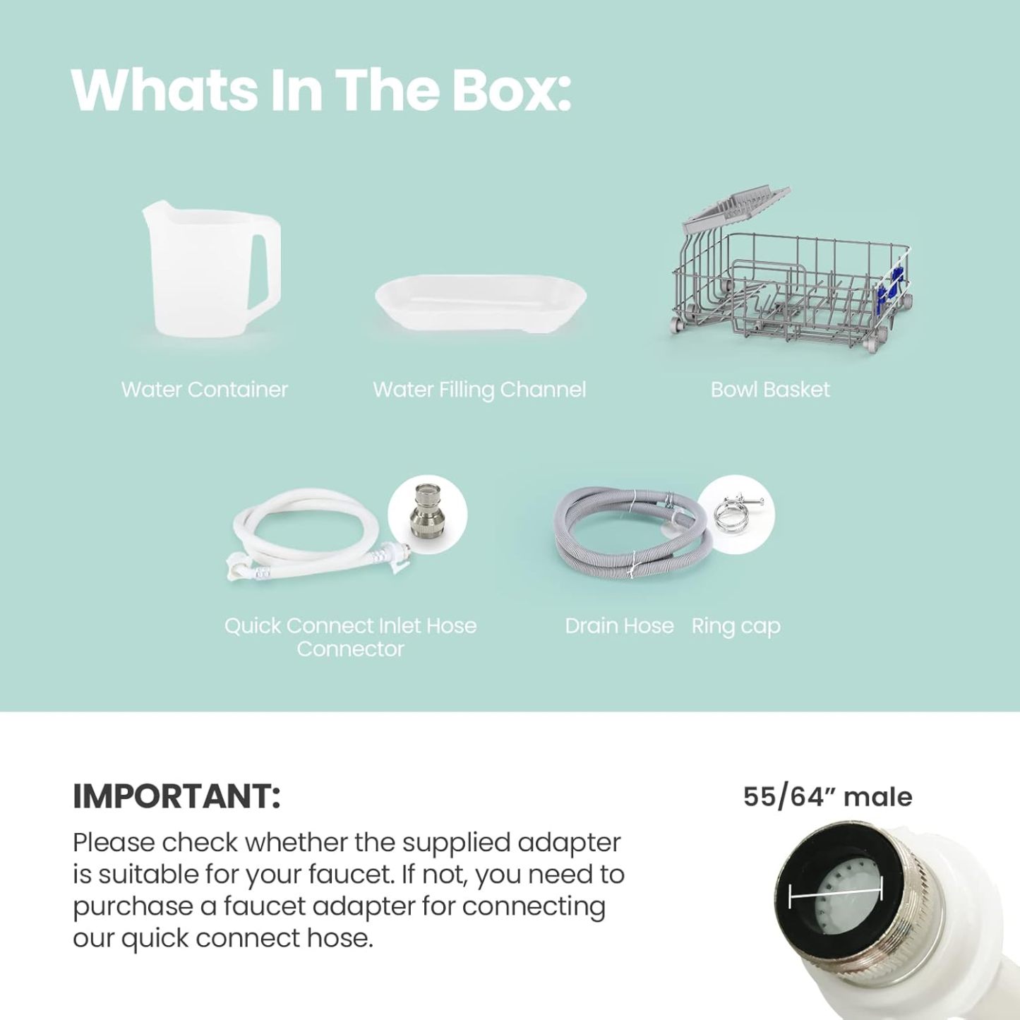 COMFEE' Portable Mini Countertop Dishwasher
