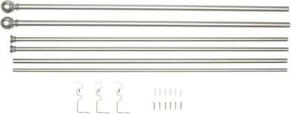 2.5cm Curtain Rod with Round Finials - 1-Pack, 183cm -366cm, Black