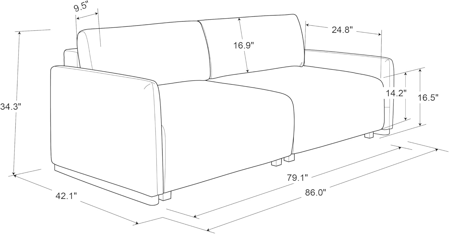 Serta Vail Convertible Sofa, Brown