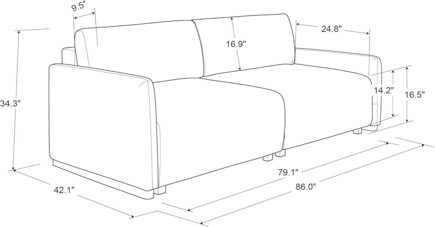 Serta Vail Convertible Sofa, Brown