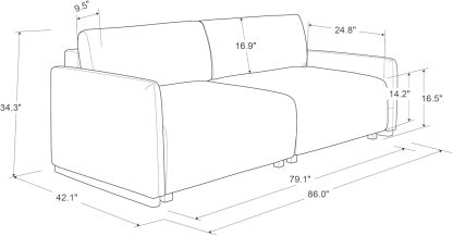 Serta Vail Convertible Sofa, Brown
