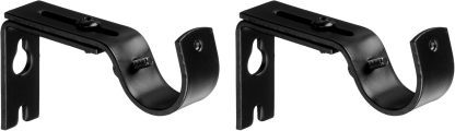 2.5cm Curtain Rod with Round Finials - 1-Pack, 183cm -366cm, Black