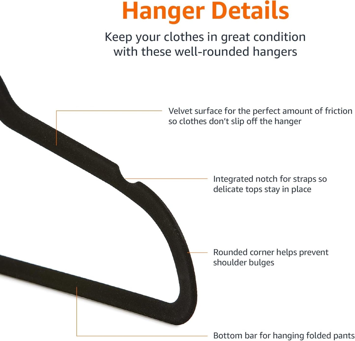 Velvet, Non-Slip Suit Clothes Hangers, Ivory/Rose Gold - Pack of 30