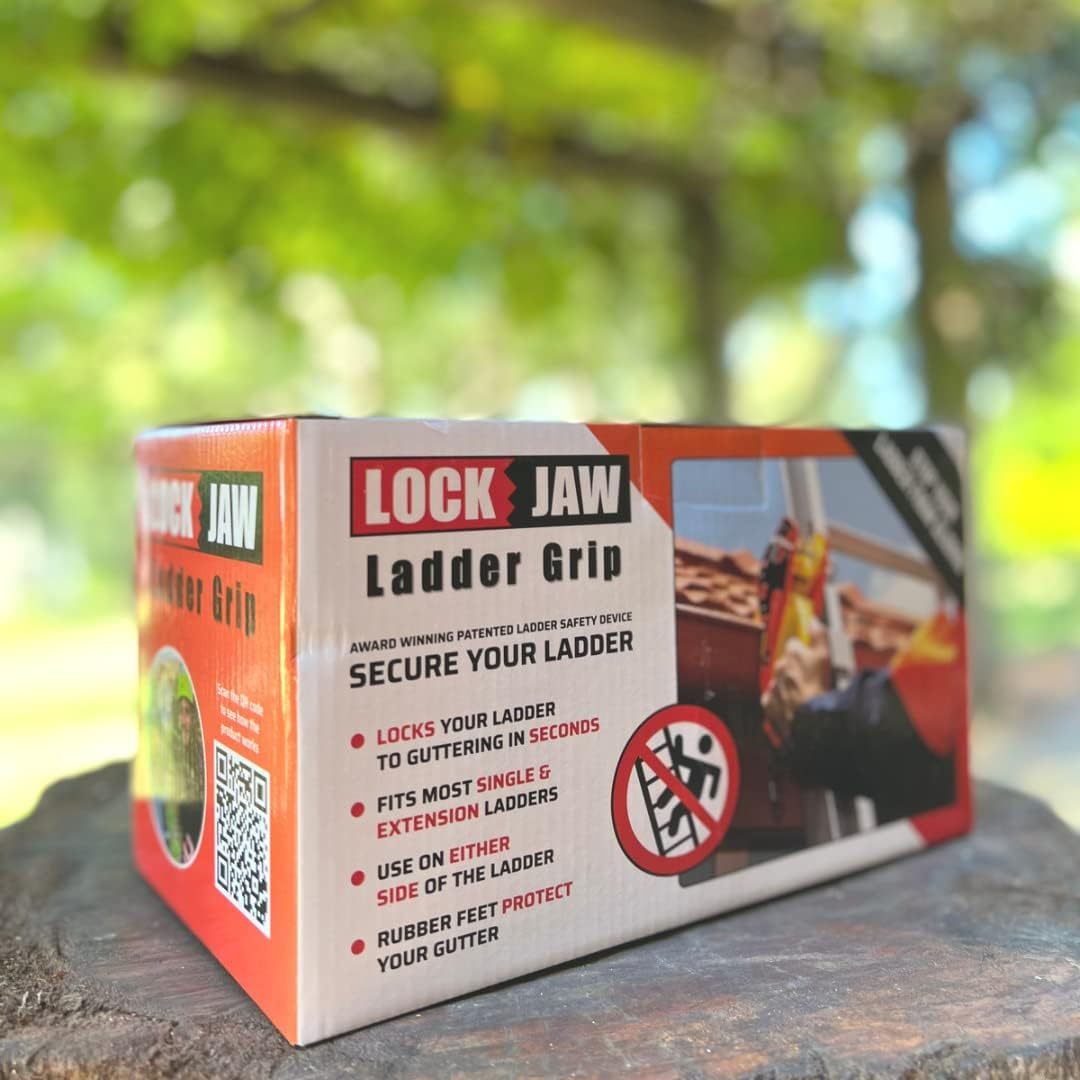 (1 single unit) Ladder Stabilizer, Fits on Gutters in Seconds, Slide Lock, Rolling Safety Device, Ladder Gutter Clip
