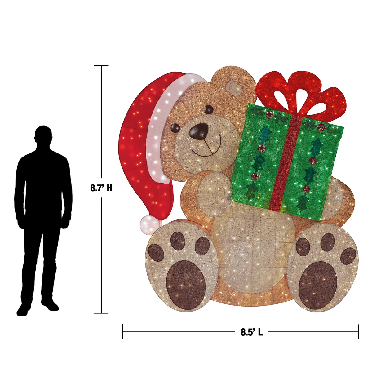 8.7’ Holiday Bear with Present