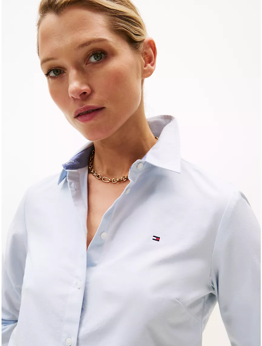 Regular Fit Solid Stretch Oxford Shirt