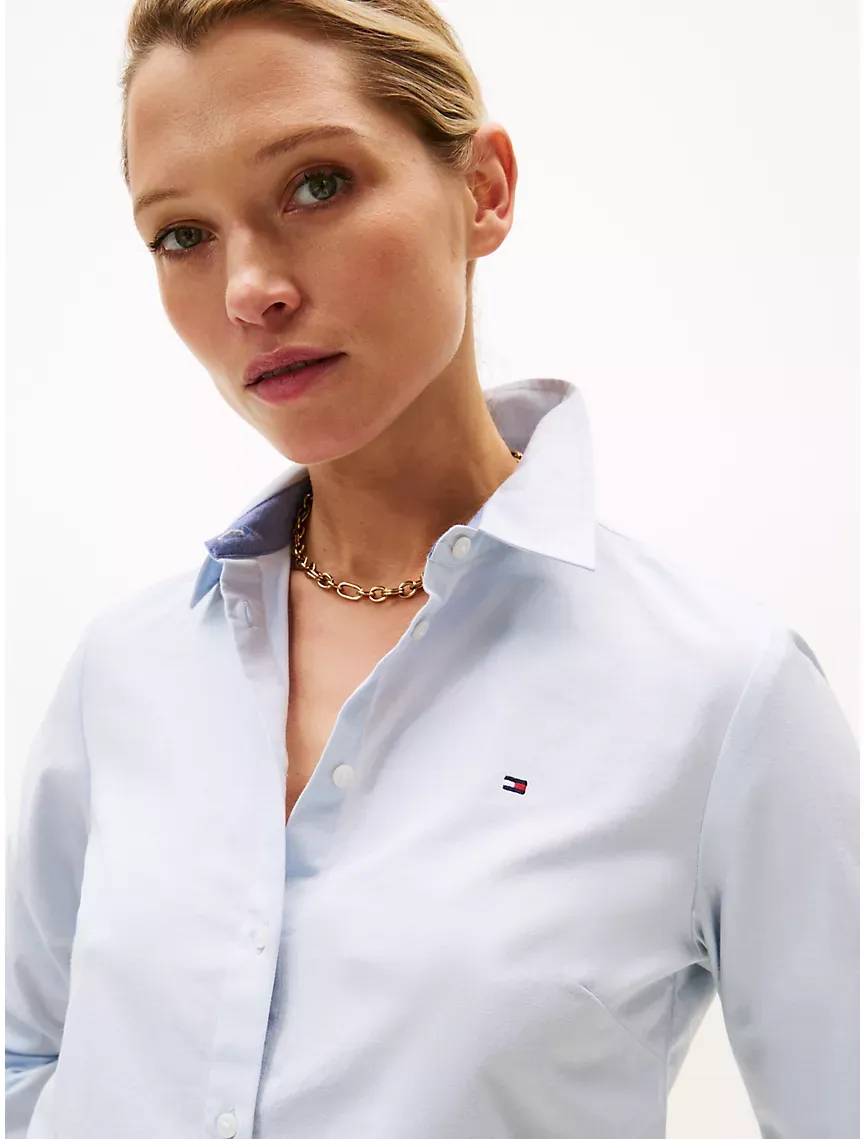 Regular Fit Solid Stretch Oxford Shirt