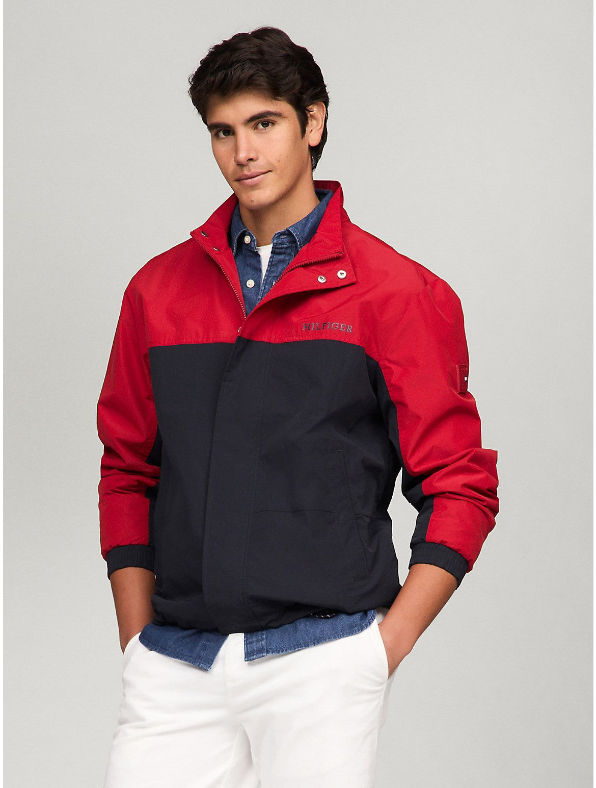Tothtmmy Hilfigthter Men's Lightweight Packable Colorblock Windbreaker