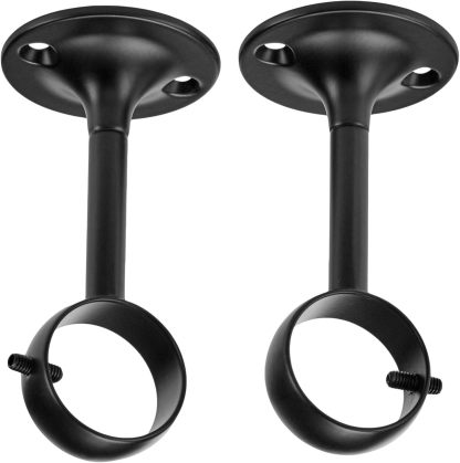 2.5cm Curtain Rod with Round Finials - 1-Pack, 183cm -366cm, Black
