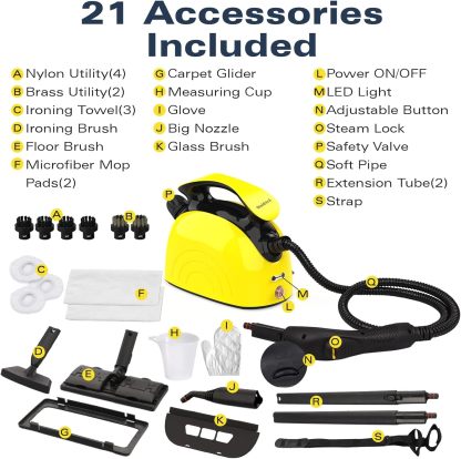 Handheld Steam Cleaner with 21 Accessories
