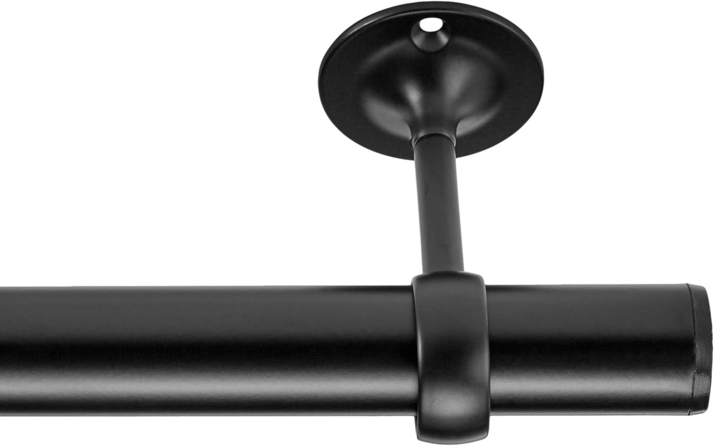 2.5cm Curtain Rod with Round Finials - 1-Pack, 183cm -366cm, Black