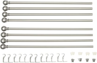 2.5cm Curtain Rod with Round Finials - 1-Pack, 183cm -366cm, Black