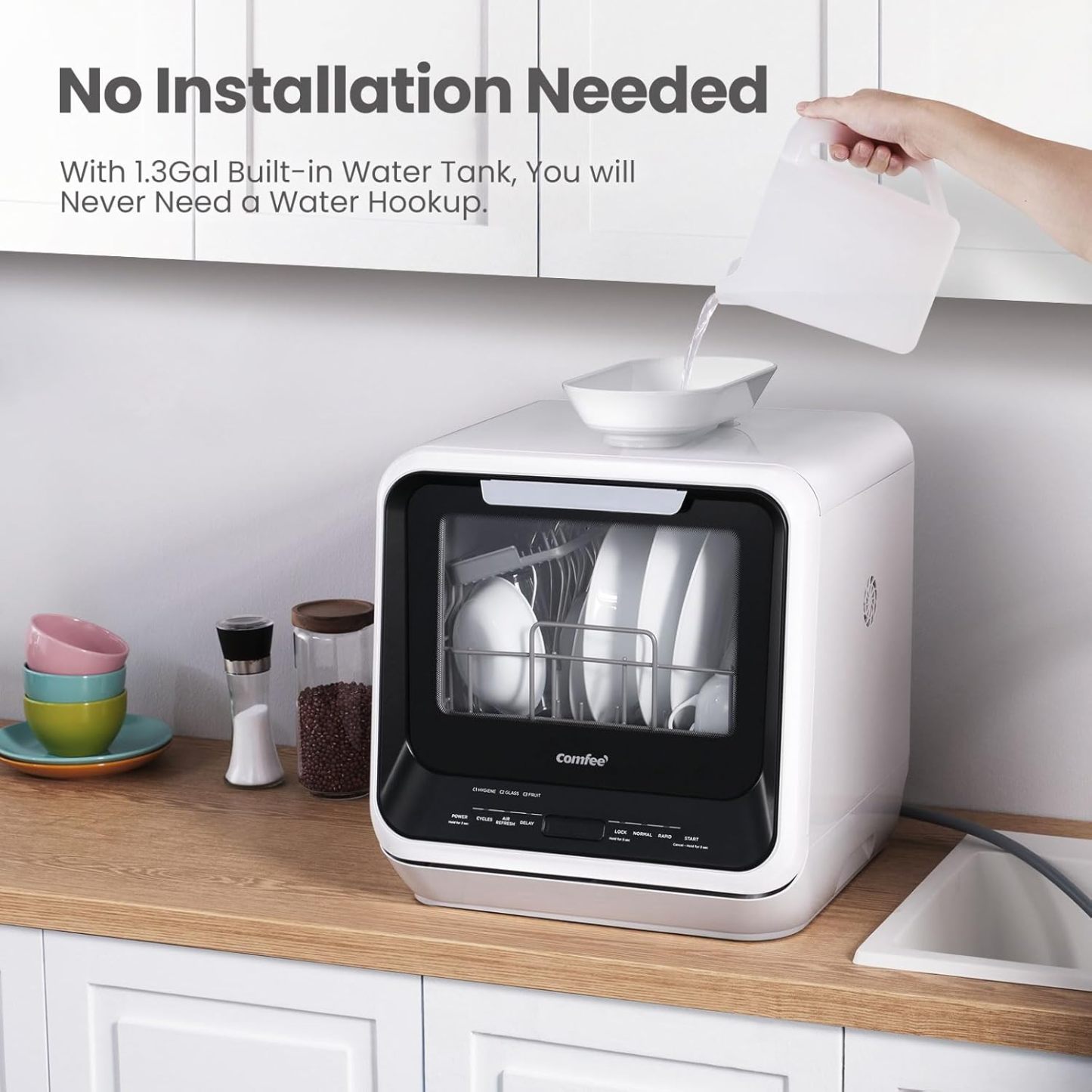 COMFEE' Portable Mini Countertop Dishwasher