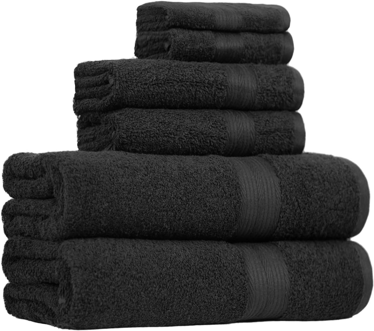 Fade-Resistant Cotton Washcloth - 12-Pack, Black
