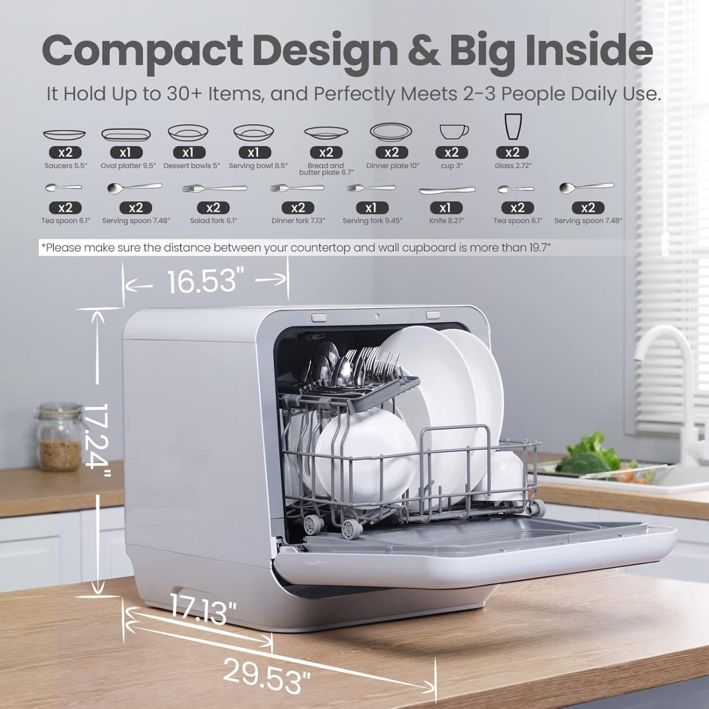 COMFEE' Portable Mini Countertop Dishwasher