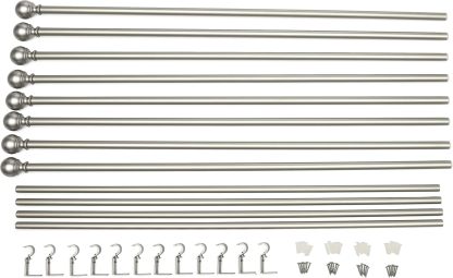 2.5cm Curtain Rod with Round Finials - 1-Pack, 183cm -366cm, Black