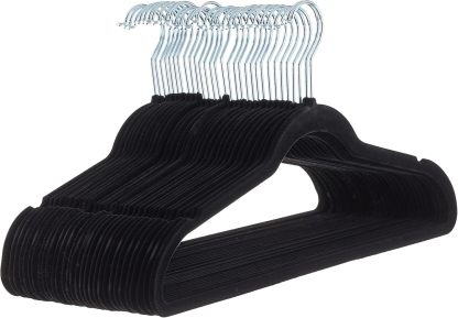 Velvet, Non-Slip Suit Clothes Hangers, Ivory/Rose Gold - Pack of 30