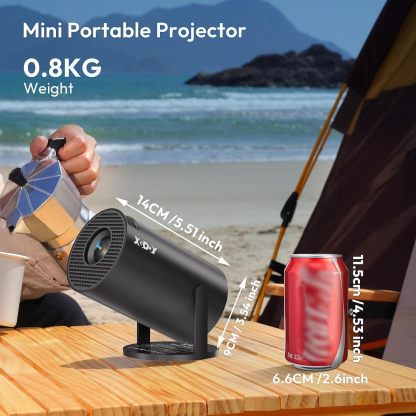 [2025 Upgraded & Android 11.0] Mini Projector Native 720P HD, Supports 4K 1080P, XGODY Gimbal 3 Portable Projector 12000 Lumen, WiFi 6, Bluetooth, Auto Keystone, Video Projector for Home Cinema