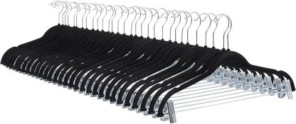 Velvet, Non-Slip Suit Clothes Hangers, Ivory/Rose Gold - Pack of 30