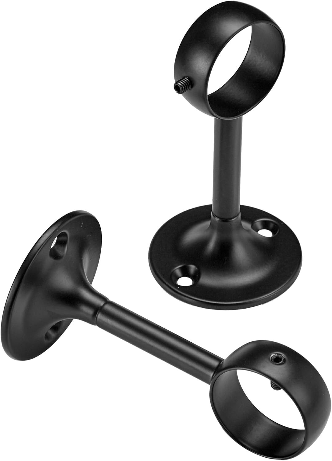 2.5cm Curtain Rod with Round Finials - 1-Pack, 183cm -366cm, Black