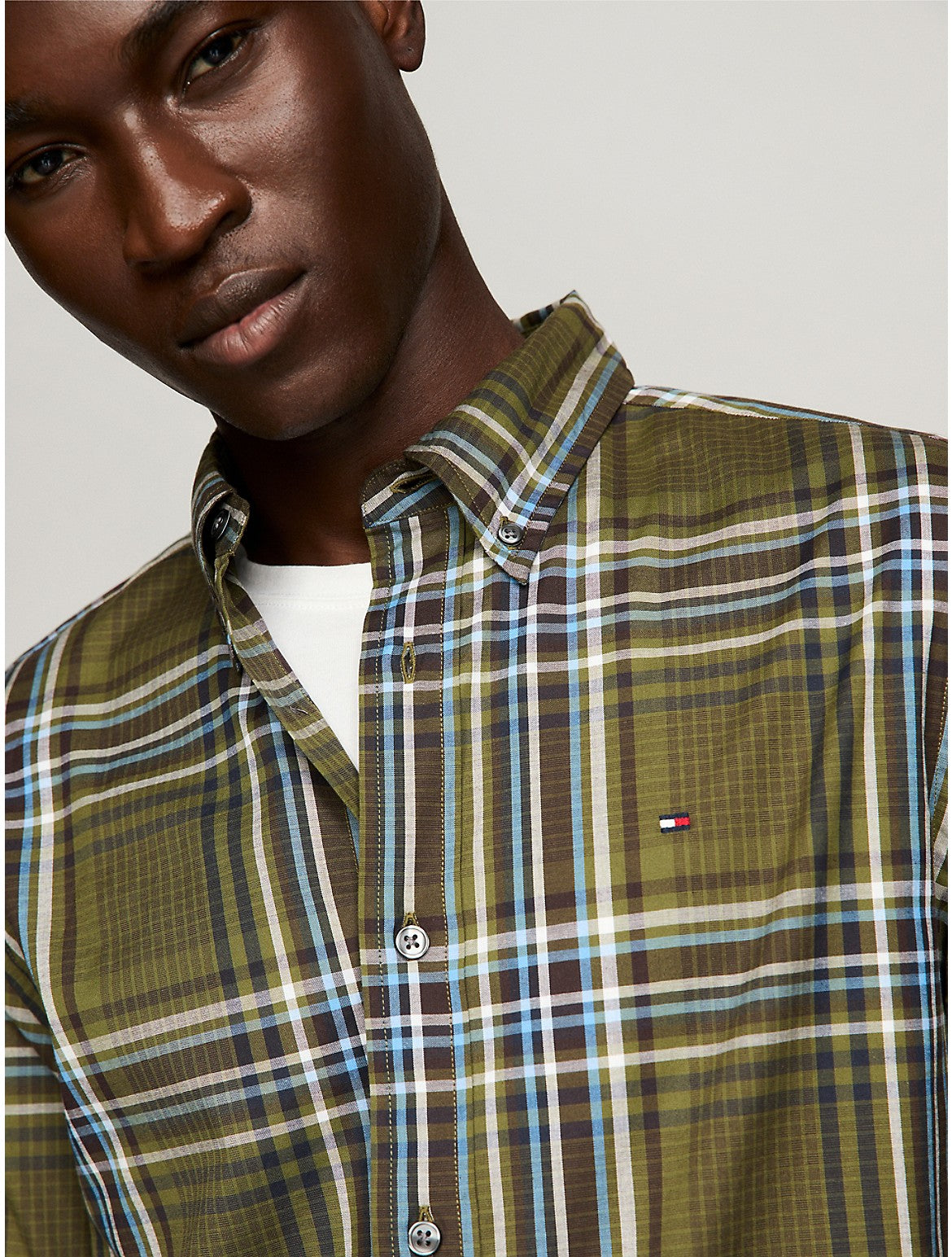 Tothtmmy Hilfigthter Men's THFlex Plaid Regular Fit Poplin Shirt