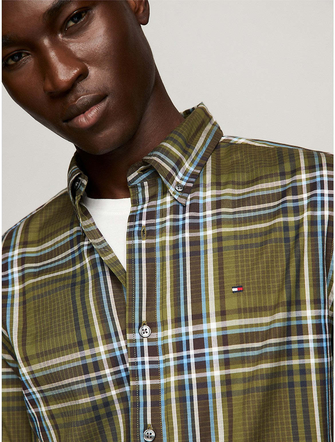 Tothtmmy Hilfigthter Men's THFlex Plaid Regular Fit Poplin Shirt