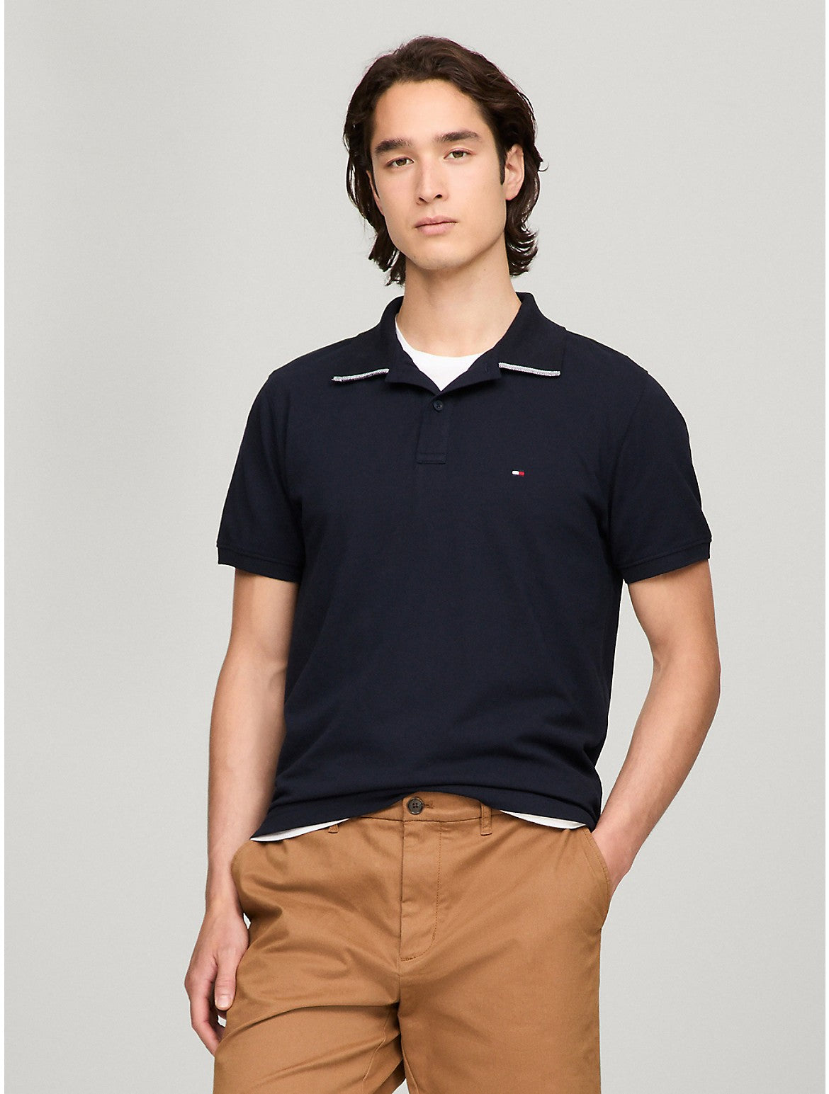 Tothtmmy Hilfigthter Men's Under Collar Tipped Regular Fit Polo