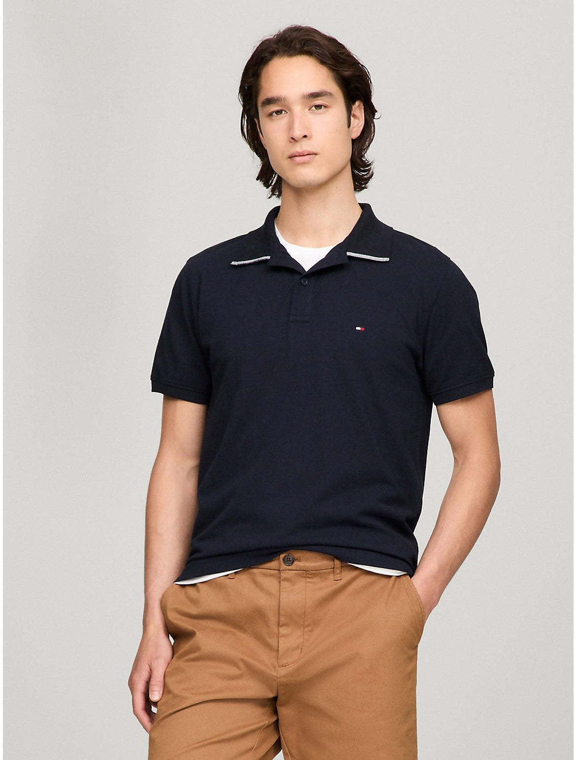 Tothtmmy Hilfigthter Men's Under Collar Tipped Regular Fit Polo