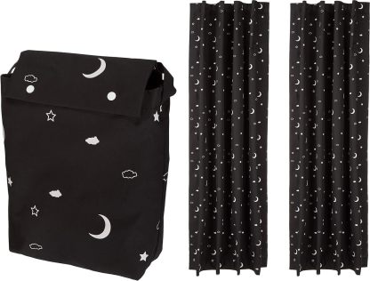 Portable Window Blackout Shades with Suction Cups, Moon and Stars Design, 78 x 50 Inch, 1 Pack