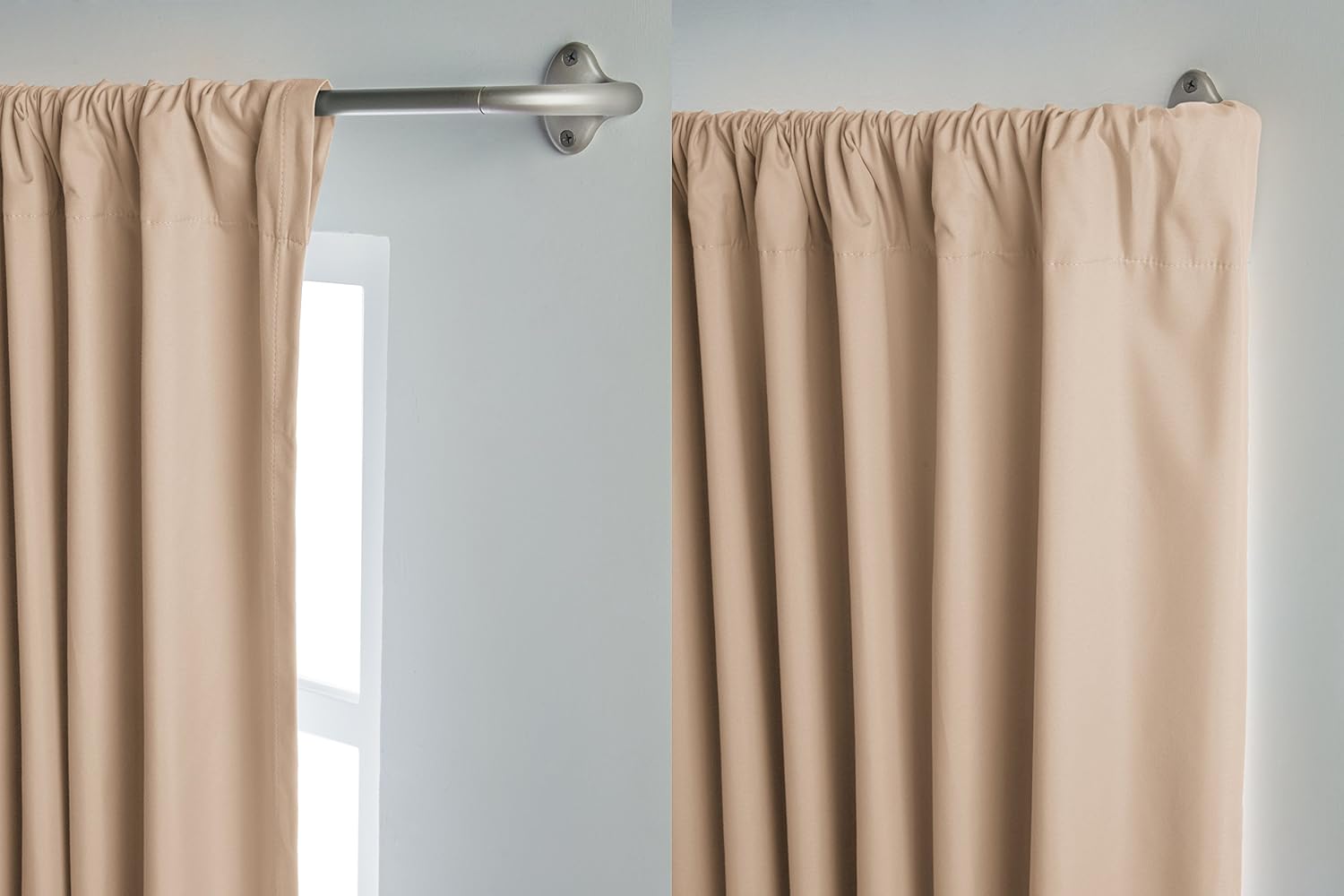 Adjustable Room Darkening Blackout Curtain Rod, 48" to 88", Nickel